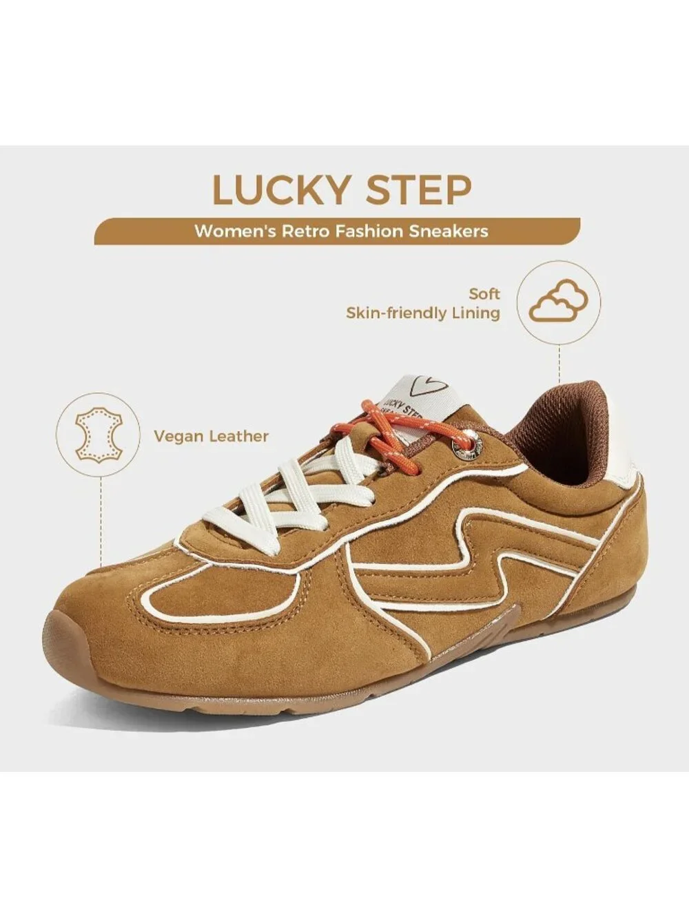 Women's Brown Retro Fashion Gym Workout Classic Thin Sole Casual Sneaker Shoes